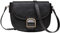 Kasgo Umhängetasche Damen, Vegane Leder Handtasche Kleine Schultertasche Retro Satchel Tasche Crossbody Bag für Frauen mit verstellbarem Gurt Schwarz