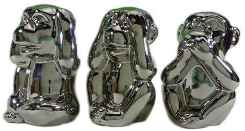 Generisch 3 Affen Nichts hören sehen Sagen je 13 x 9 x 9 cm Afrika Tier Figur Deko GTT J058