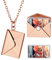 Supcare Roségold Personalisierte Halskette Damen, Briefumschlag förmige Kette mit Foto, Edelstahl Kette Freundin, Handwerklich Eingravierte Erinnerungs-Halskette, Ich liebe dich Geschenke für Frauen