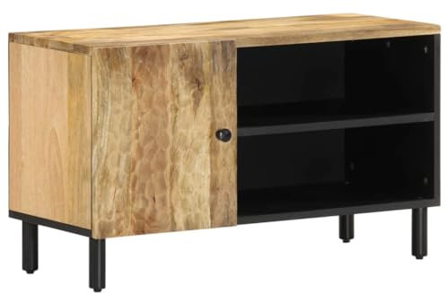 vidaXL Mobile Porta TV 80x31x46 cm in Legno Massello di Mango