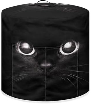 Xoenoiee Black Cat Print Kitchen Appliance Dust Cover with Pockets, Electric Pressure Cooker Cover for 3 Litre Compatible with Crock Pot, Rice Cooker Cover