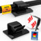 MEISTERWERK Kabelhalter Selbstklebend [STARKER 3M KLEBER] – 50 Stück I (Schwarz, Groß) - Kabelclips für Kabelmanagement I Outdoor Kabel Clips mit Klebebändern – Kabelklemmen