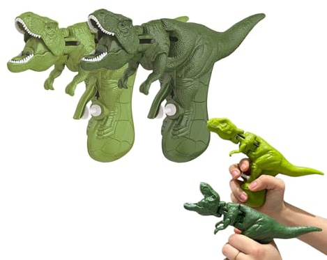Will Like Wasserpistole Dino Wasserpistole Kinder, Wasserpistole Tiere, Dinosaurier Wasserpistole, Wasserspielzeug Outdoor für den Outdoor-Einsatz am Strand (Verde Scuro + Verde chiaro)