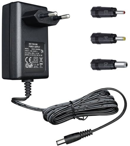 5 V 2 A 1,8 m Netzteiladapter, AC auf 5 V DC 2000 mA 10 W Wandladegerät mit 3 Spitzen für USB-Hub-Tablets, Babyphone, TV-Box, Kamera-Scanner, Webcam, Lautsprecher, Router und mehr, CE-gelistet