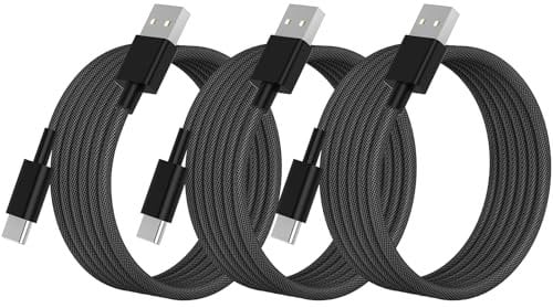 Car Carplay Cable for iPhone 16 Pro Plus Pro Max, 3-Pack 6.6Ft Woven 60W USB A to USB C iPhone Carplay Cable Fast Charging Data Sync Cord for Galaxy iPhone 16/15 Pro/15 Plus,iPad Pro,Air,Mini, iPad10