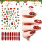 16 Blatt Weihnachts UV Gel Nagelfolie, mit Nagelsticker Weihnachten, UV Gel Strips, Nagelaufkleber Selbstklebend mit Nagelfeile, Weinrot Full Wraps Nagelaufkleber, Nageldesign Zubehör