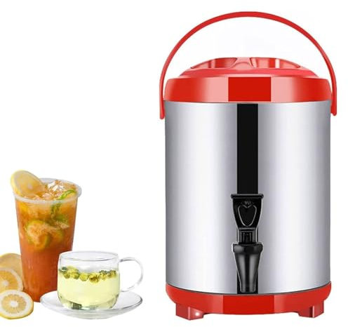 XBDLYQBD Glühweinkocher Heißgetränkeautomat, Thermo Behälter mit Zapfhahn,Edelstahl Kaffeekanne, Isolierkanne Edelstahl für Kaffee, Tee oder Glühwein