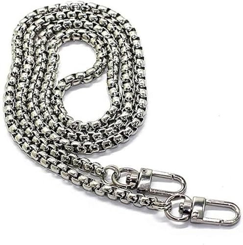 LPUKOI Edelstahl Gold Silber Schwarz Basis Link Tasche Kette Teile Zubehör Gurt Frauen Dicker Gürtel Handtasche Zubehör DIY Frauen-Breite 5mm Stely 4-Länge 80cm
