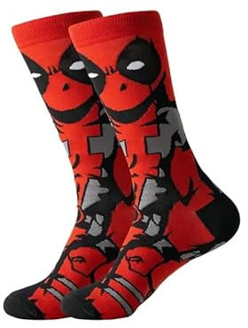 Shop-UP! Dèadpool Socken Cartoon Film Unisex, Schwarz , 43