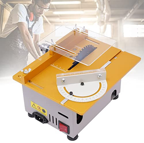 Tischkreissäge, 300W Tragbare Holzbearbeitungs mit 4 Klingen, Schnittdicke 0-29mm, 9000rpm, Sägeblatt Höhenverstellbarer, für Schneiden, Schleifen, Polieren