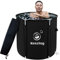 Keszing Foldable Ice Bath Tub, Cold Plunge Tub für Erwachsene mit aktualisierten T-förmigen Rahmen, Outdoor Freestanding Bathtub Spa Tub für Dusche Stall, stabiler (schwarz, 80x75cm)