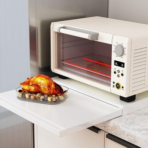 Pull Out Cabinet Organizer, Slide Out Drawers for Kitchen Cabinets, Microwave oven Bottom Pull-out Table(2pcs)