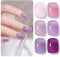 Shining She Smalto Semipermanente Unghie, 6 Colori Trasparente Jelly Cristallo Viola Chiaro Viola Lavanda Smalto Semipermanente Soak Off UV Primavera Estate Semipermanente Unghie Nail Salon,8ML