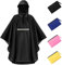 NEWIROVE Regencape Kinder, Unisex Regen Poncho Wasserdicht Kinder Regenponcho Regenkleidung Kinder Mit Reflektierender Poncho Kinder Regen Leichter Regenjacke Für Jungen Mädchen 140-160cm, Schwarz