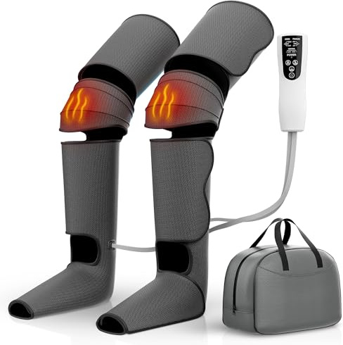 GreatDreams® - Pressoterapia per Casa - Massaggiatore Completo per Gambe con Funzione Riscaldante - Macchina per Pressoterapia per Migliorare la Circolazione Sanguigna e Alleviare il Dolore alle Gambe