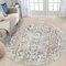 Famibay Teppich Wohnzimmer Rund 160cm Waschbarer Teppich Schlafzimmer Kurzflor Beige Braun Runder Wohnzimmerteppich Weich Vintage rutschfest für Wohnzimmer Schlafzimmer Esszimmer
