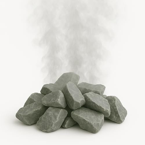 Flameup Diabas Saunasteine, 20 kg, 80-120 mm, vorgewaschene Aufgusssteine für Saunaofen, handverlesen, schadstofffreies Saunazubehör für alle Arten von Sauna