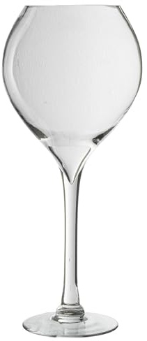 DRW Vase de table en verre avec pied transparent 18,5 x 18,5 x 42 cm