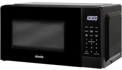 Abode Touch Control Microwave 20 Litre Black Digital 700W with Clock & Timer, 5 Auto Cook Settings & Defrost, 11 Power Levels AMT2012B