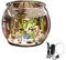 Bocal Poisson, Rond Aquarium, Fish Aquarium Cylindre Transparent, 6L Bol À Poissons Transparent, Bocal À Poissons pour Table À Table Ou Affichage De Bureau(avec Pompe à oxygène)