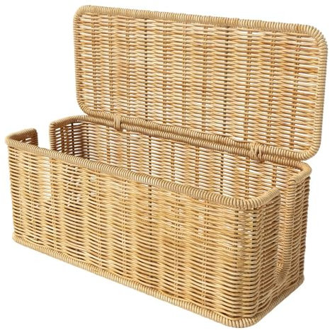 Rattan Desk Kabel Organisatoren Box Großer Kapazitätsdesign Kordbrieb Für Power Strips Child Home Office Nutzung