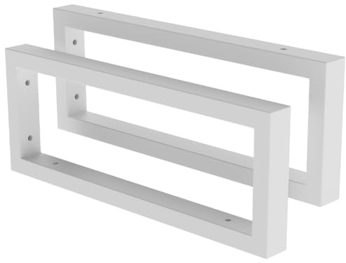 lyrlody 2 Pezzi di Staffa di Lavandino, Console a Parete Rettangolo in Ferro, per Lavaggi per Lavandini, 40x15 Cm (WHITE)