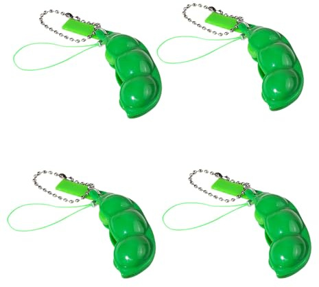 Lot de 4 porte-clés amusants en forme d'édamame pour homme et femme (vert)