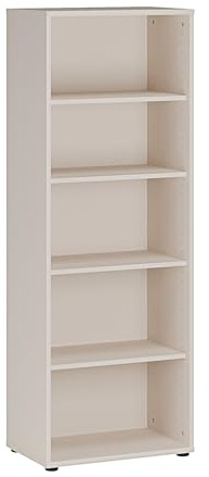 Forte TEMPRA2 Bücher- und Aktenregal 50 60, modernes Regal mit 4 Einlegeböden, Holzwerkstoff, Artisan Eiche Holzdekor, 54 cm breit x 149,5 cm hoch x 34,8 cm tief