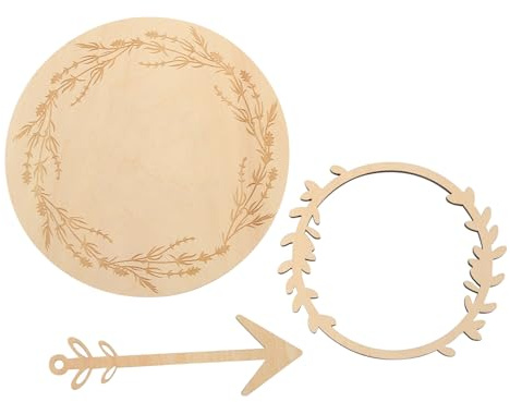 Mipcase Cartes D’Étapes Mensuelles en Bois Double Face Décorations en Bois pour Photos Bébé Lot de Cartes Jalons pour Suivi de Croissance Accessoire Photo -Né Souvenir de Naissance