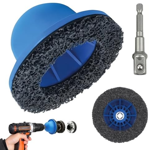 Euablfo Radnabenschleifer Kugelkopfschleifer für Anhängerkupplung, Innen-Ø 90mm Außen-Ø 150mm Nabenschleifer mit 1/2-Antrieb für Felgenwechsel, Radnabe Reinigen, Rostentfernung
