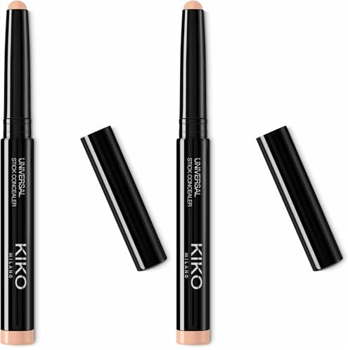 KIKO Milano Universal Stick Concealer 08, Correcteur Crémeux En Stick, Produit Longue Tenue, Jusqu’À 24 Heures (Lot de 2)