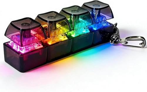 Tastaturs Fidget Spielzeug, Clicker Mit Bunten Lichtern, Fidget Keyboard Schlüsselanhänger, 4-Tasten Tastaturs Clicker Stressabbau Spielzeug, Stressabbau Zur Angstdekompression