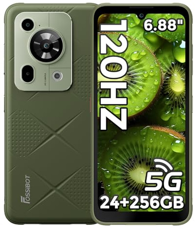 FOSSiBOT F112 Pro 5G Outdoor Handy Ohne Vertrag, 24 GB + 256 GB/1 TB | Rugged Smartphone 6.88 FHD+120Hz Display, 50 MP Kamera, 7150 mAh Akku, IP68/IP69K Wasserdicht NFC/OTG, Android 14