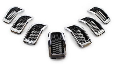 Per Jeep Per Cherokee 2014 2015 2016 2017 2018 Auto Paraurti Anteriore Centrale Trim Reticolo Nido D Ape Griglie Da Corsa Copertura Griglia paraurti anteriore(Cromo)