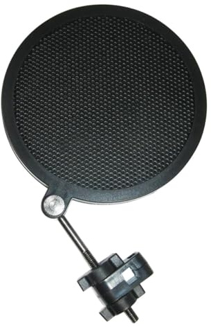 Iron Net Microphone Double Layer Shield Mic Filter | Black Finish, Keeps Mic Clean, Filters Popping Hissing and Lisping Sounds, Compact Studio Accessory