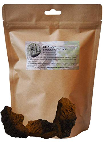 ATPC Media - Chaga Brocken aus Lappland - Finnische Wildsammlung 200 Gramm, ideal für Chaga Pilz Tee und Chaga Pilz Kaffee, aus den sauberen und weiten Wäldern Lapplands