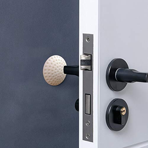 LOMILY Türknauf-Wandschutz, weiß, 6 Stück, 5,1 cm, Gummi, selbstklebend, Türstopper, Wandschutz für Tür, Kühlschrank, Schränke, Badezimmer, Fenster