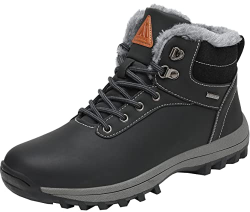 Mishansha Chaussures d'hiver Homme Femme Légère Noir Profond 46EU