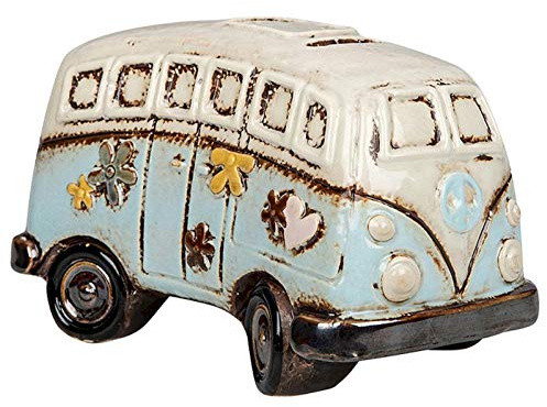 Village Pottery Campervan Money Box Blue