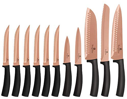 BerlingerHaus 11-Tlg Titanium Messerset Messer-Set BERLINGER HAUS ROSEGOLD BH-2610, Schwarz