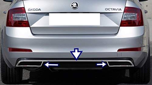 Chrom-Auspuff-Deflektorrahmen, passend für Octavia Mk3 5E A7 [2013+] [2 Stück]