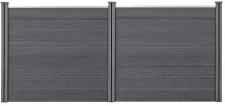 NEU.HOLZ Recinzione in WPC per Giardino Steccato Frangivista Elegante Resistente Staccionata Modulare Espandibile Alta 165 cm Lunghezza 314 cm Grigio