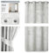 AmeliaHome Set Vorhang H 245 x B 140 cm mit Raffhalter 54 x 10 cm Velvet Optik Weiß 1 St. Ösenschal Samt Halbverdunkelungsvorhang Fensterdekoration Dekoschal Dekorvorhang