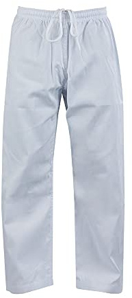 ChoCho Track Adult Karate Trousers Martial Arts Student Karate Suit GI Aikido Pant Kung Fu (White, 1/140cm)