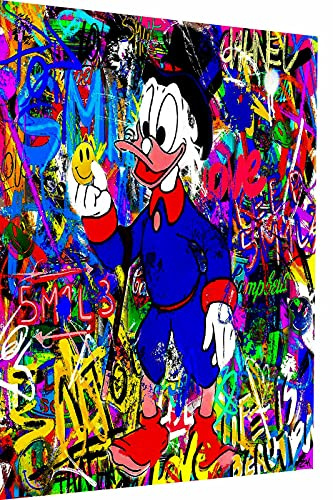 Magic Canvas Art Pop Donald Duck Leinwandbild 1- teilig Hochwertiger Kunstdruck Wandbilder – B8007, Größe: 40 x 30 cm, Mehrfarbig