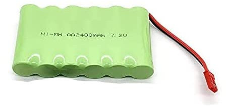 YUNIQUE GREEN-CLEAN-POWER - Wiederaufladbarer NI-MH Akku 7,2V 2400mAh AA JST für RC Trucks, Autos | Lange Lebensdauer | Geeignet für RC Autos, Rock Crawler, Grün