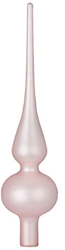 Inge-glas Christbaumspitze 26cm | Weihnachtsbaumspitze aus Glas | Hochwertige Spitze für den Weihnachtsbaum Weihnachten (Rosa Matt | Soft Simplicity)