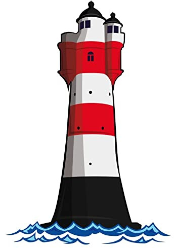 Samunshi® Aufkleber Leuchtturm 'Roter Sand' Deutsche Bucht Leuchtfeuer - 67x100cm