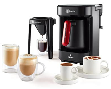 KARACA Hatır Barista Imperial Rot 735 W Kaffeevollautomat, 5 Tassen 300 ml Fassungsvermögen, Quick-Clean-Technologie, Milchkaffee, Cappuccino Maschine, Kaffeespezialitäten, Filter Coffee, Espresso