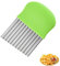 iTauyees Wellenschneider, Edelstahl Kartoffelschneider für Kartoffeln, Pommes Frites Schneider,Pommesschneider,Wellenmesser Gemüse Riffelmesser für Obst und Süßkartoffeln oder Gemüse und Butter,Grün